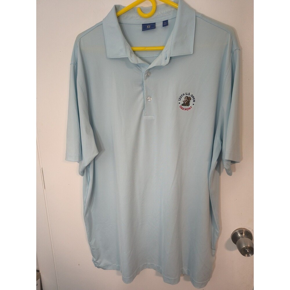 FJ Footjoy Polo Size XL 125th U.S. open Oakmont golf shirt Torquis Blue SS